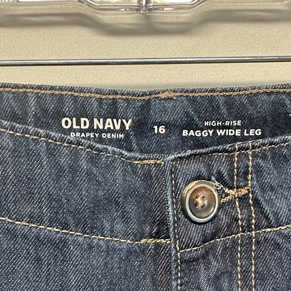 NWT Old Navy High Waisted Baggy Wide Leg Trouser Jeans 16 - Picture 3 of 5
